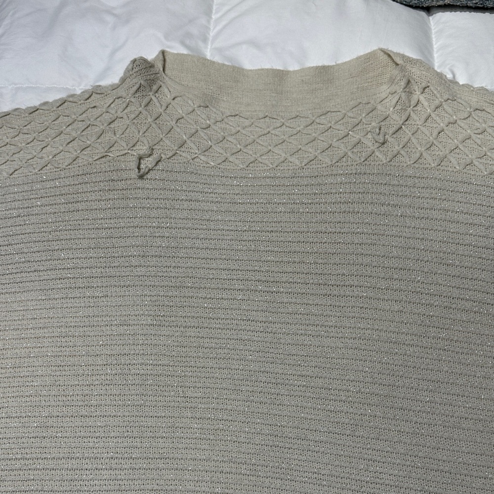 Elegant Cream Knit Scarf